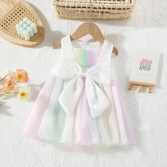 Pastel Rainbow Tulle Baby Girl Party Dress