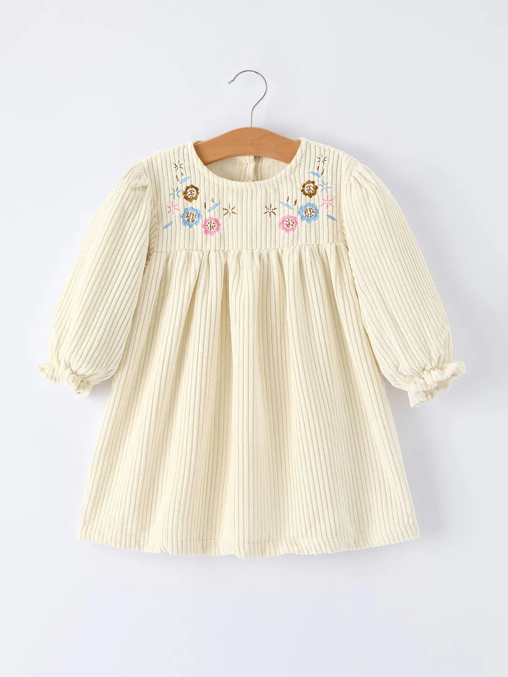 Embroidered Baby Girl Dress with Long Sleeves | Elegant Toddler Party Dress