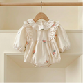 Floral Ruffle Baby Girl Romper – Cotton Infant Bodysuit