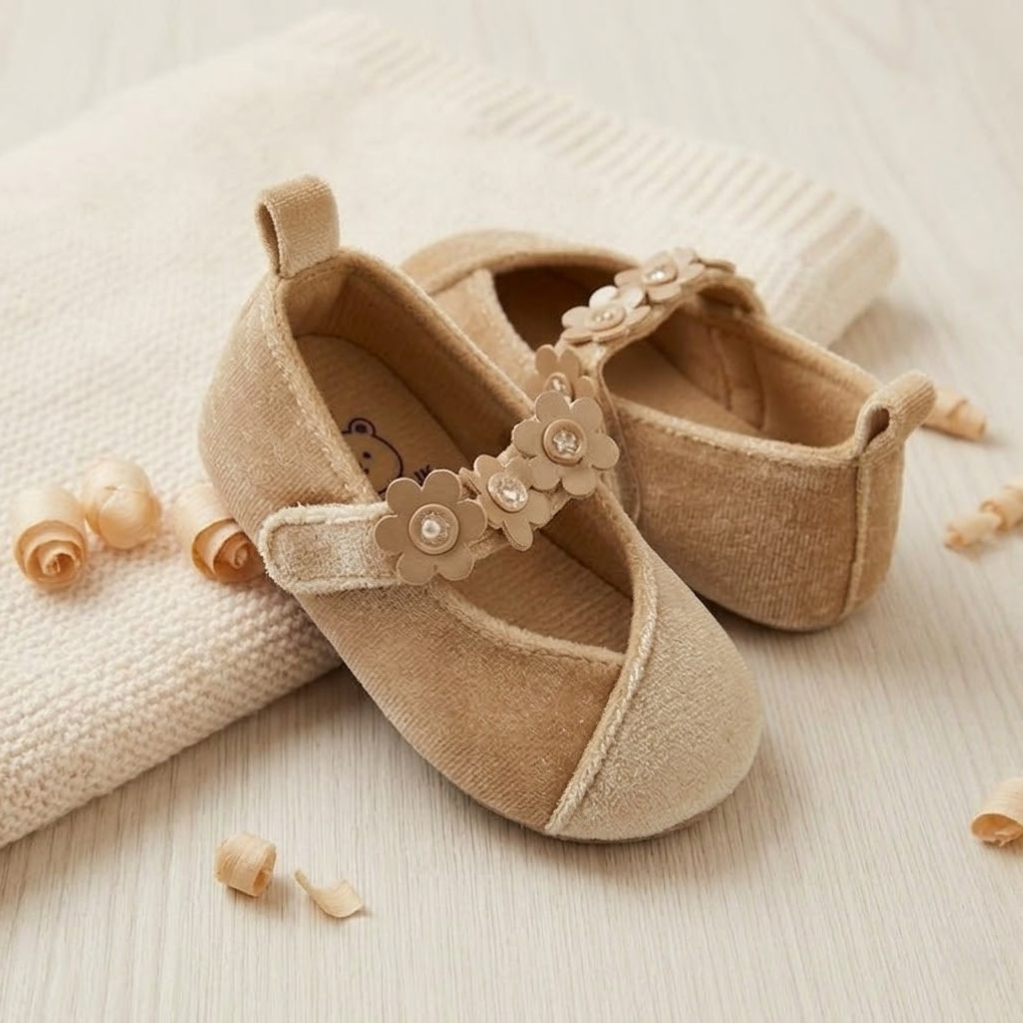Velvet Blossom Crossover Ballet Booties