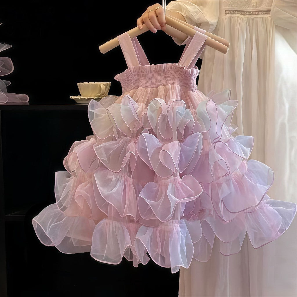 Pink Ruffle Tulle Dress for Baby Girls