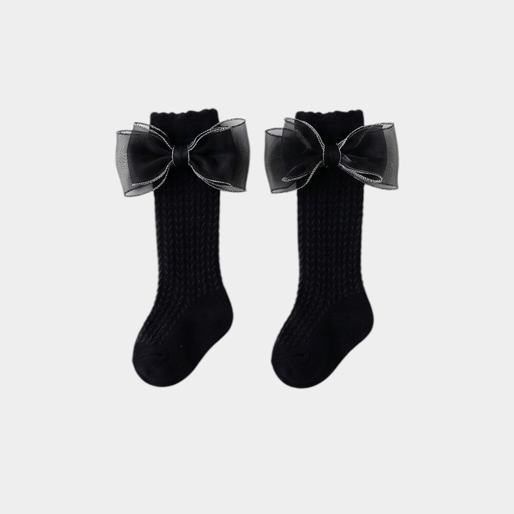 Ethereal Organza Bow Knee-High Socks