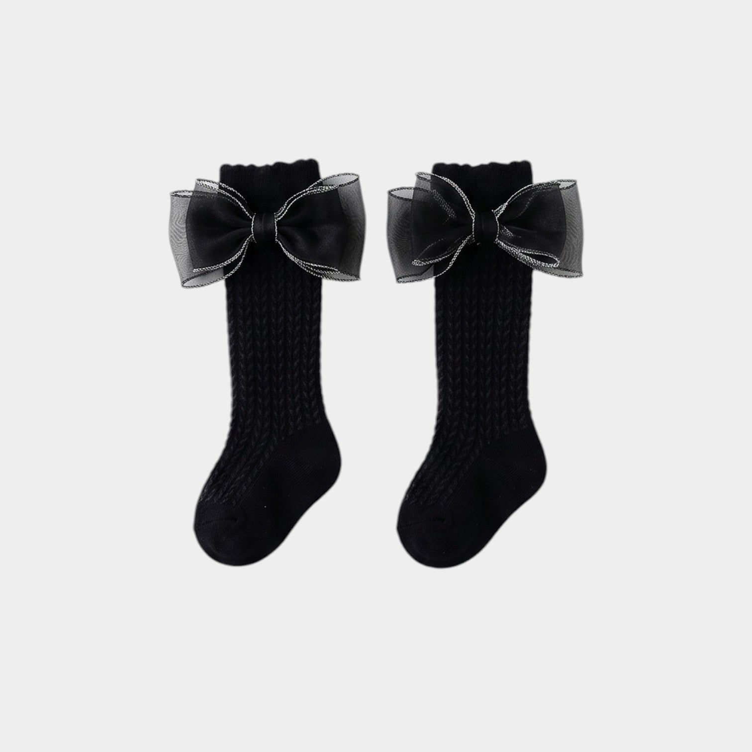 Ethereal Organza Bow Knee-High Socks